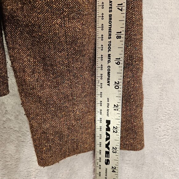 Casual Corner Tulip Skirt suit set Womens 10 Brown wool silk embroidered career - Picture 13 of 16